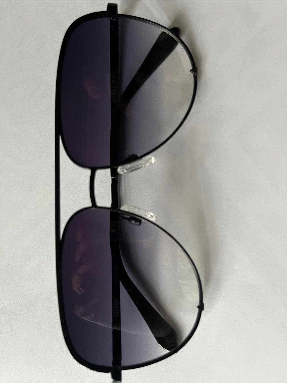 Quay Australia Black Aviator Sunglasses with Dark Lenses
